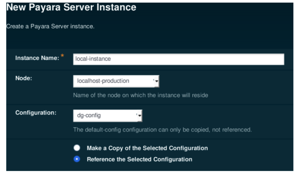 Create a Payara Server instance