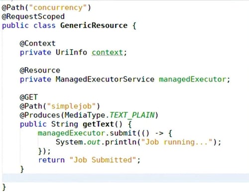 Example of Jakarta Concurrency code