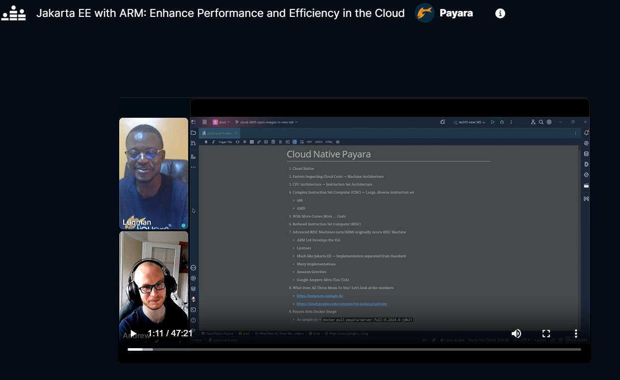 Watch On-Demand - Jakarta EE with ARM: Enhance Performance and Efficiency in the Cloud