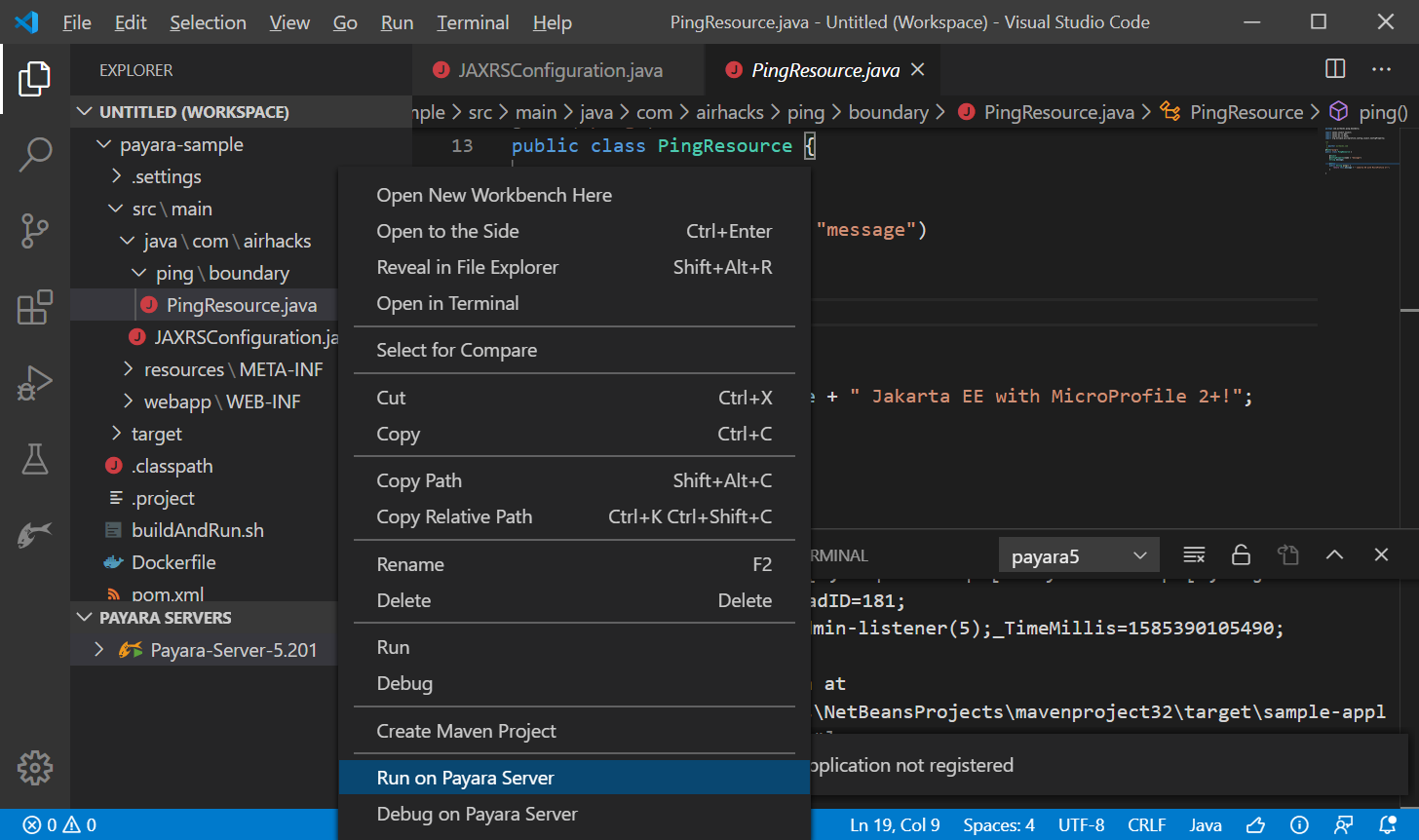 Add Payara Server 5 to the Visual Studio Code Tutorial